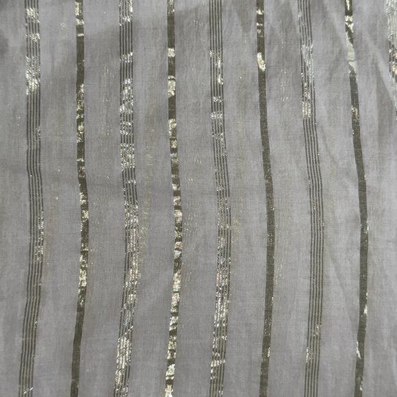 Ann Taylor Loft Cream Gold Striped Softened Shirt NWT Women’s Medium - Picture 5 of 6